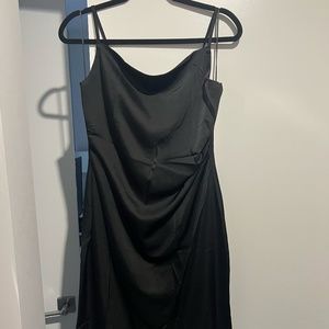 Satin Black Dress (Size Medium)